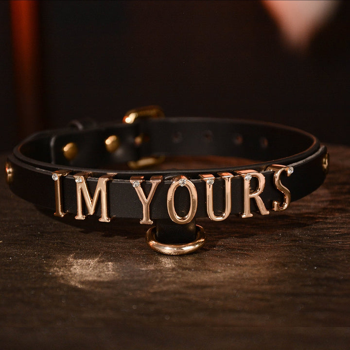 Handmade Custom Name BDSM Collar with Leash Personalized Can Chosse Your Word Letters Choker Necklace
