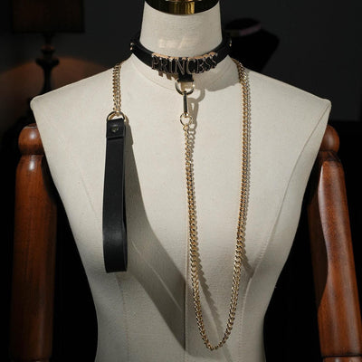 Handmade Custom Name BDSM Collar with Leash Personalized Can Chosse Your Word Letters Choker Necklace
