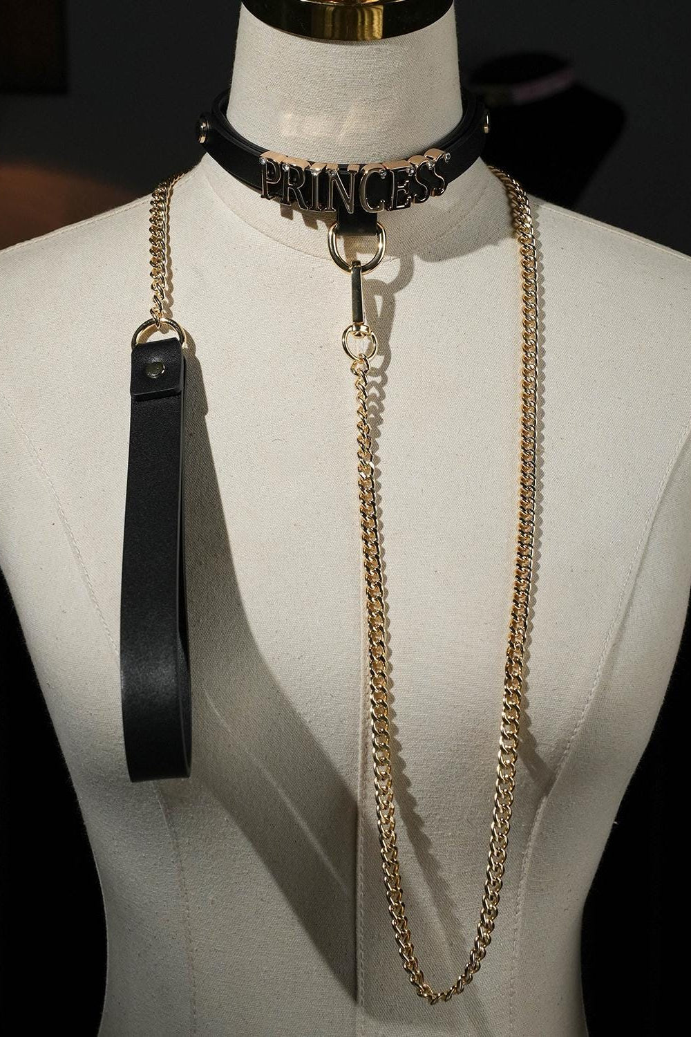 Romantic Gift Custom Letters Words Black Leather Choker Collar Necklace with Leash Name Day Collar Gifts For Her