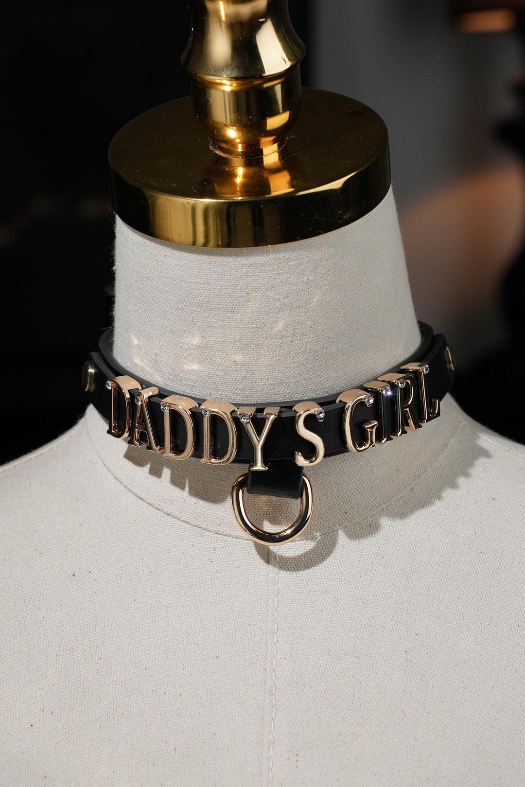 Daddy's Girl Custom Name Choker Collar - Personalized Vegan Leather Choker, Slut, Cumslut Letters, Custom Word BDSM Collar Adjustable Choker